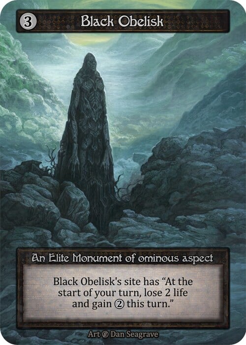 Black Obelisk Card Front