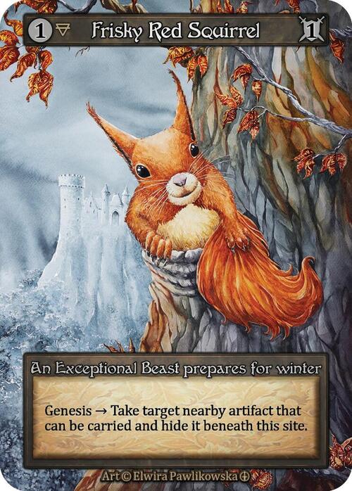 Frisky Red Squirrel Card Front
