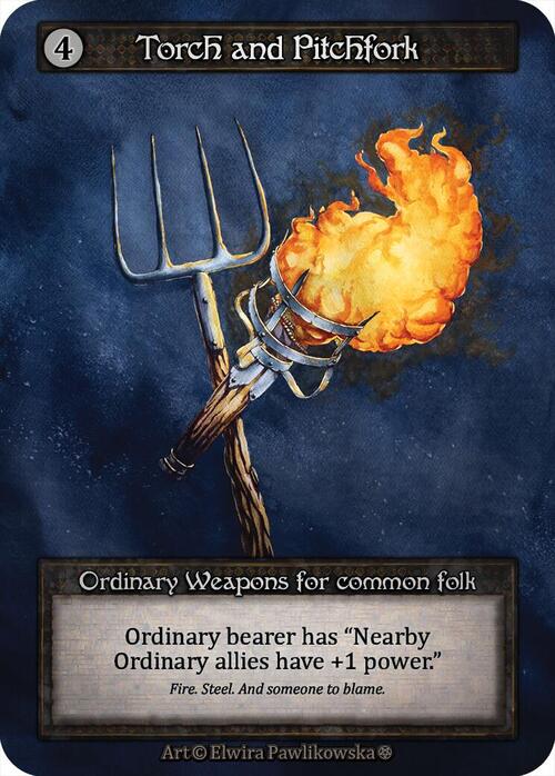 Torch and Pitchfork Card Front