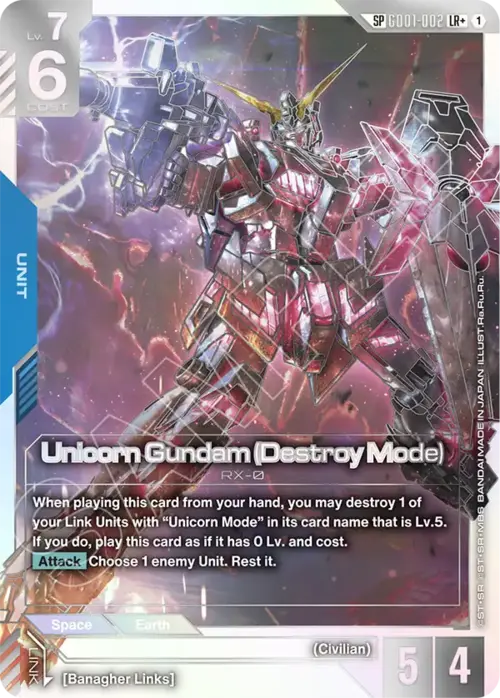 Unicorn Gundam (Destroy Mode) Frente