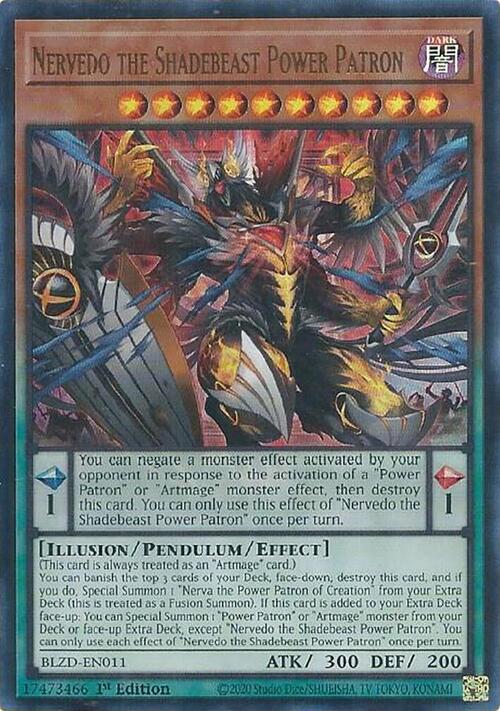 Nervado the Shadebeast Power Patron Card Front