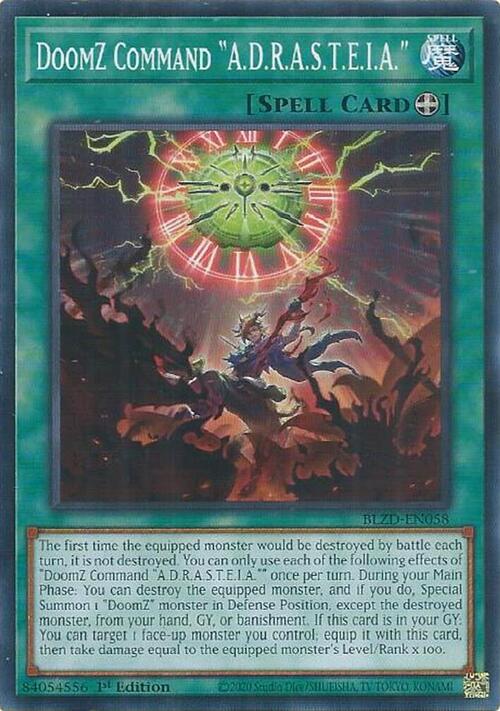 "A.D.R.A.S.T.E.I.A." Comando DoomZ Card Front