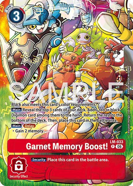 Garnet Memory Boost! Card Front