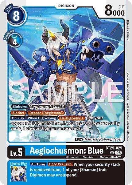 Aegiochusmon: Blue Card Front