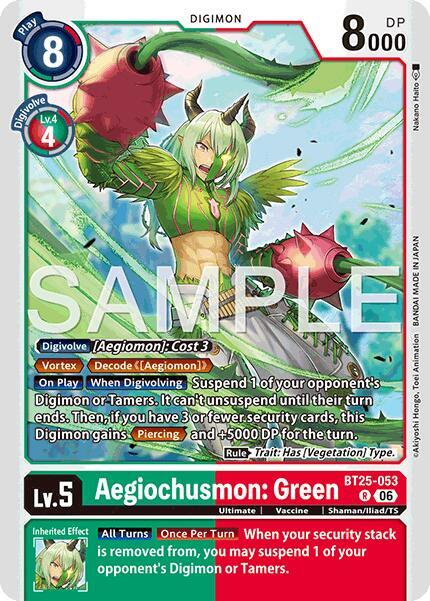 Aegiochusmon: Green Card Front