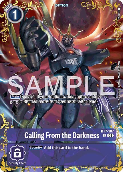 Calling From the Darkness Card Front
