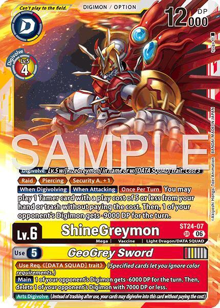 ShineGreymon // GeoGrey Sword Card Front