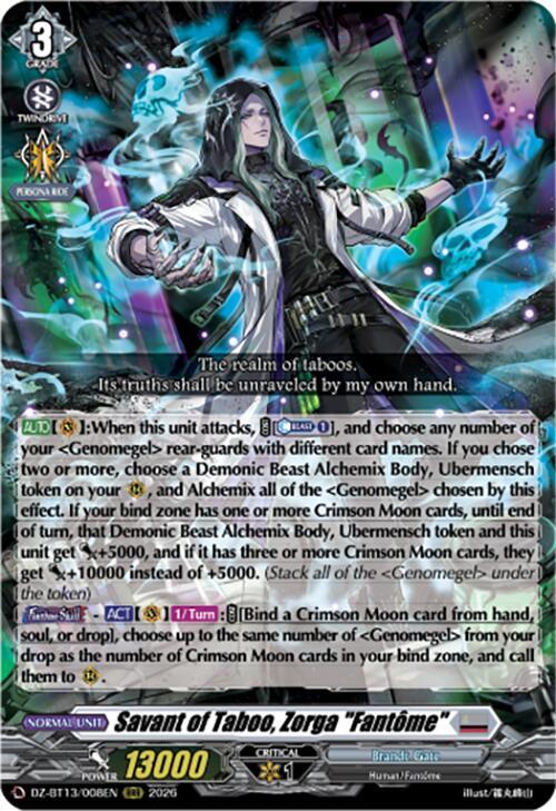 Savant of Taboo, Zorga "Fantôme" Card Front