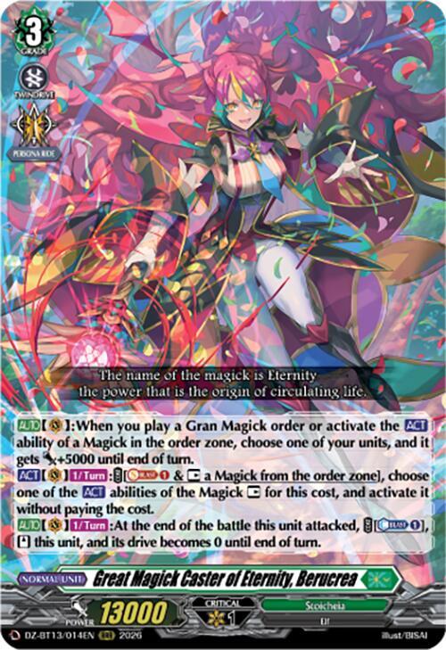 Great Magick Caster of Eternity, Berucrea Card Front