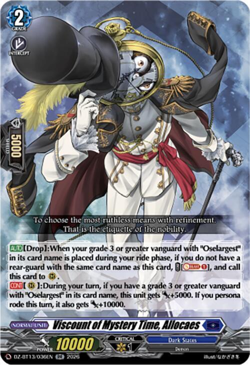 Viscount of Mystery Time, Allocaes Frente