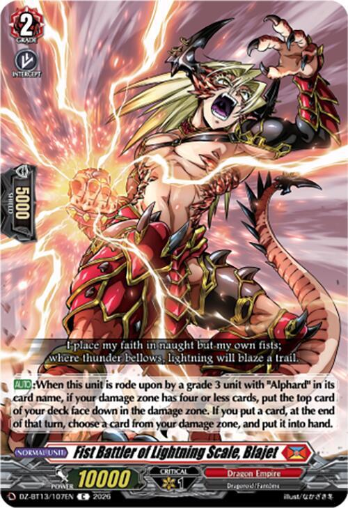 Fist Battler of Lightning Scale, Blajet Card Front