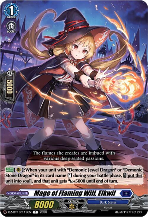 Mage of Flaming Will, Elkwil Card Front