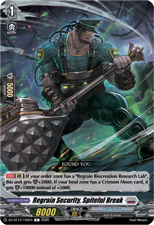 Regrain Security, Spiteful Break Card Front