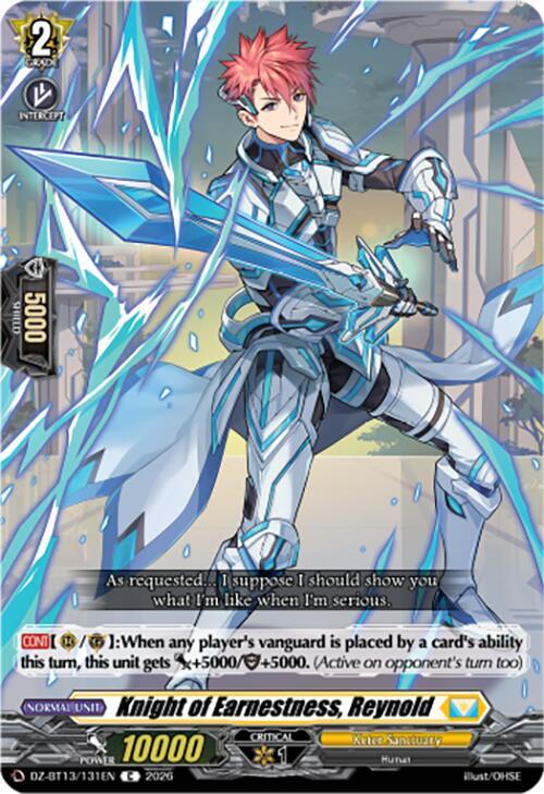 Knight of Earnestness, Reynold Card Front