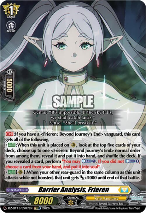 Barrier Analysis, Frieren Card Front