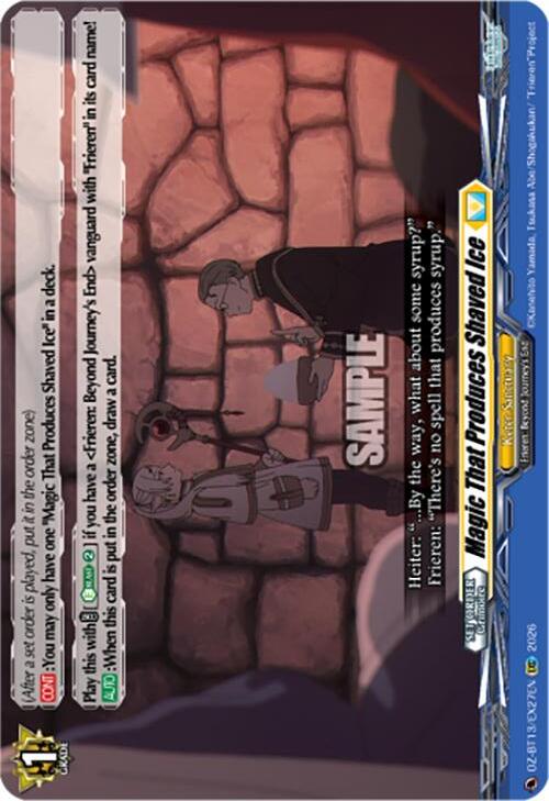 Magic That Produces Shaved Ice Card Front