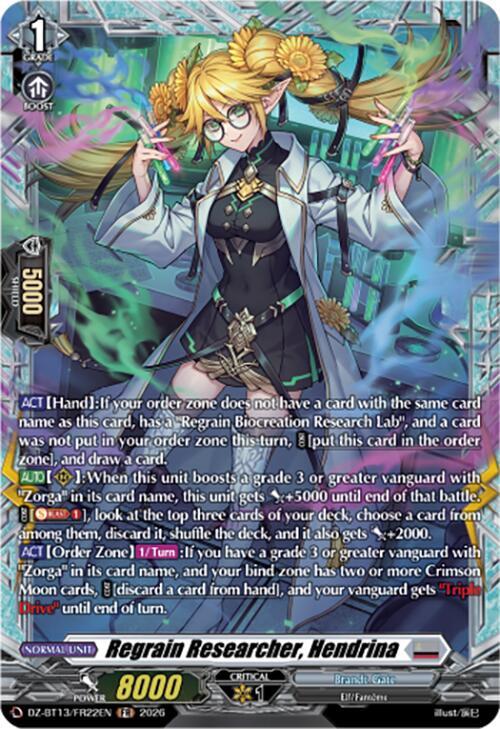 Regrain Researcher, Hendrina Card Front