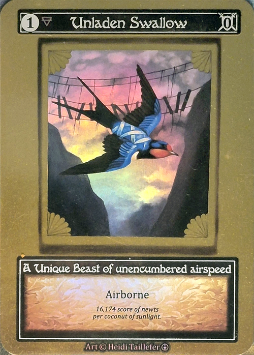 Unladen Swallow Card Front