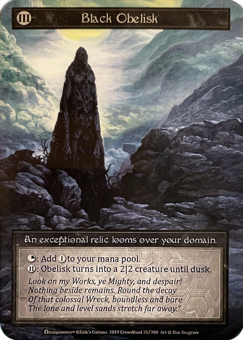 Black Obelisk Card Front