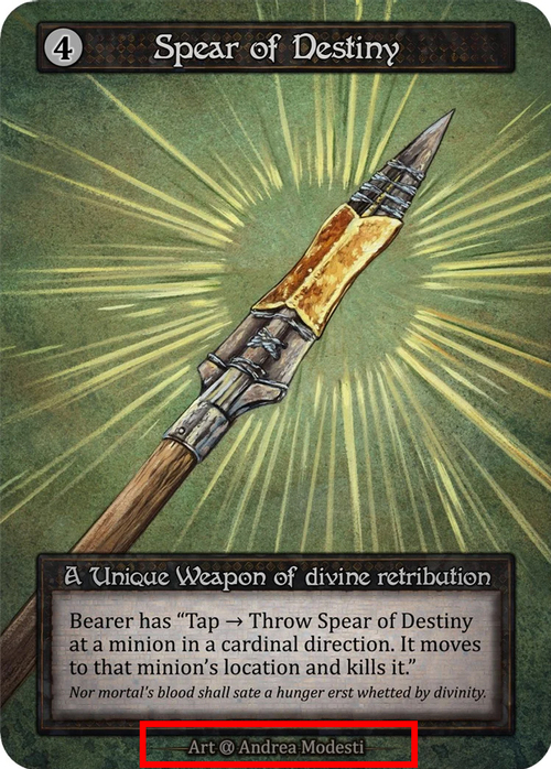 Spear of Destiny Card Front