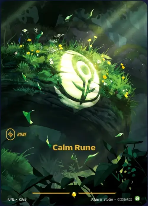 Calm Rune Card Front