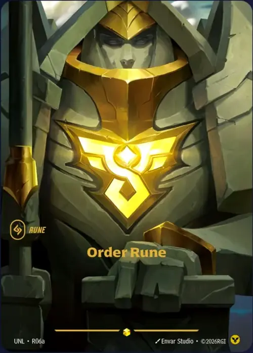 Order Rune Card Front
