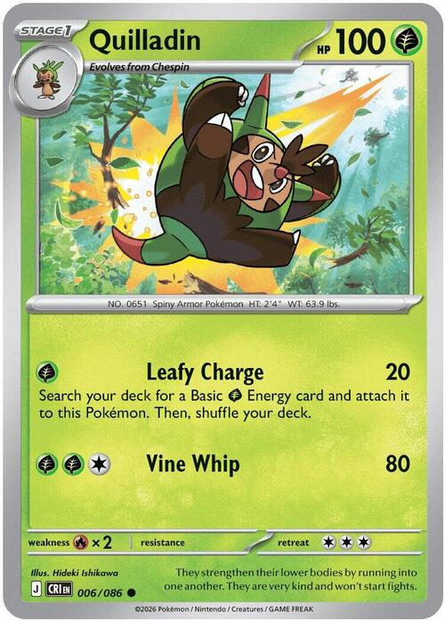 Quilladin Card Front