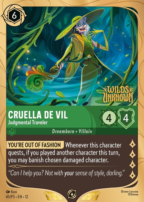 Cruella De Vil - Judgmental Traveler Card Front