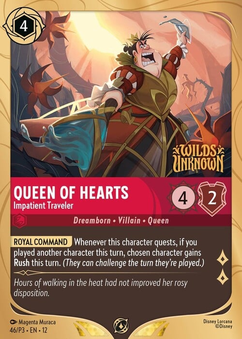 Queen of Hearts - Impatient Traveler Card Front