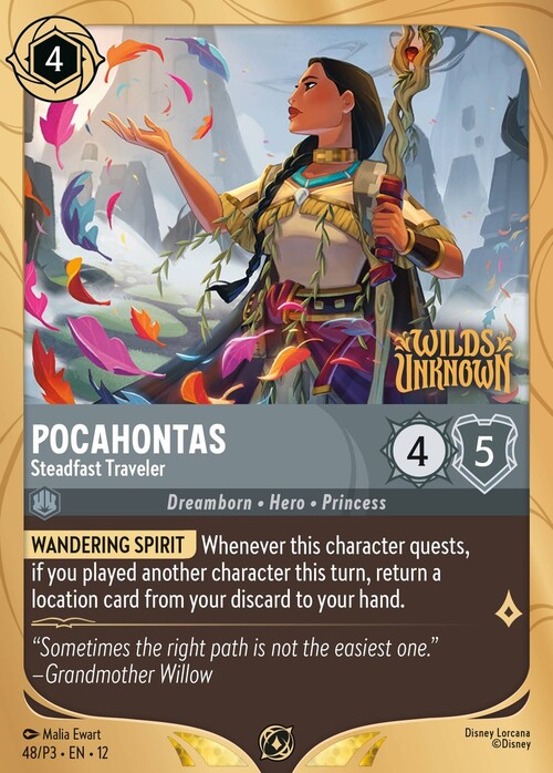 Pocahontas - Steadfast Traveler Card Front