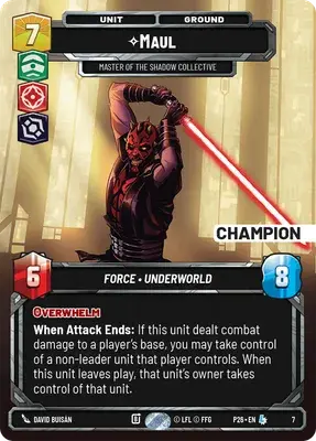 Maul, Master of the Shadow Collective Card Front