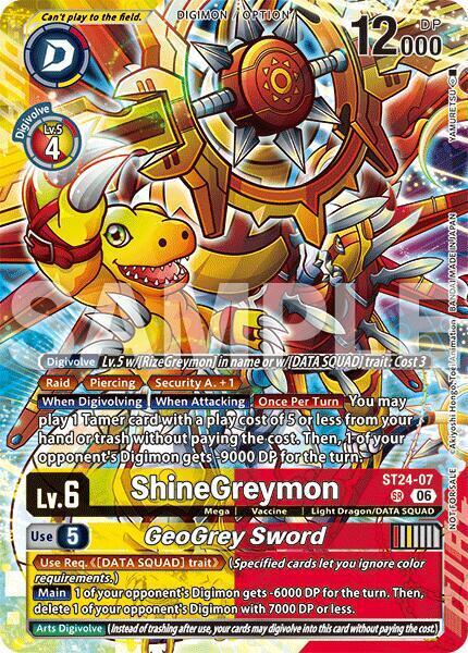 ShineGreymon // GeoGrey Sword Card Front