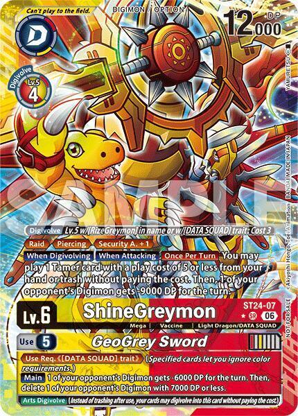 ShineGreymon // GeoGrey Sword Card Front