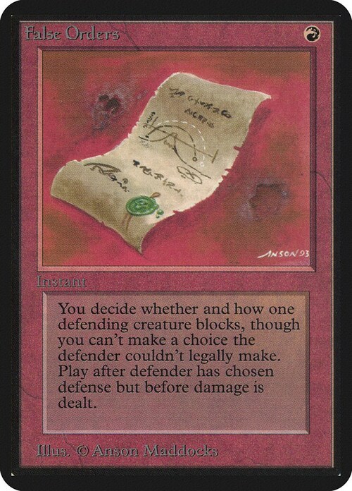 False Orders Card Front