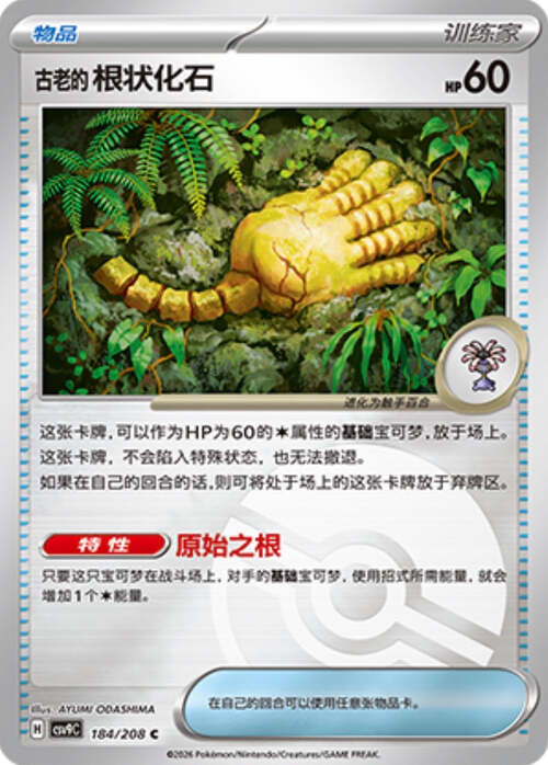 Antique Root Fossil Card Front