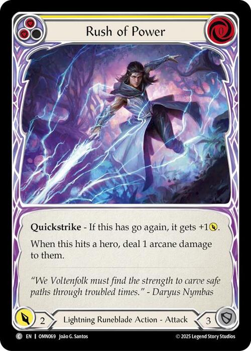 Rush Of Power - Yellow Card Front