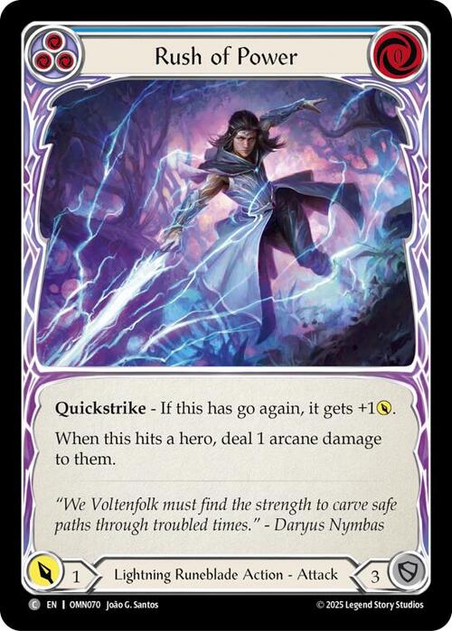 Rush of Power (Blue) Card Front