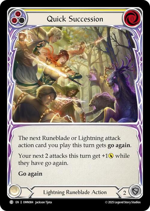 Quick Succession - Yellow Card Front