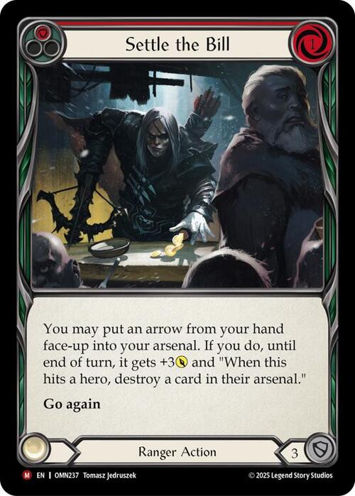 Settle The Bill Card Front