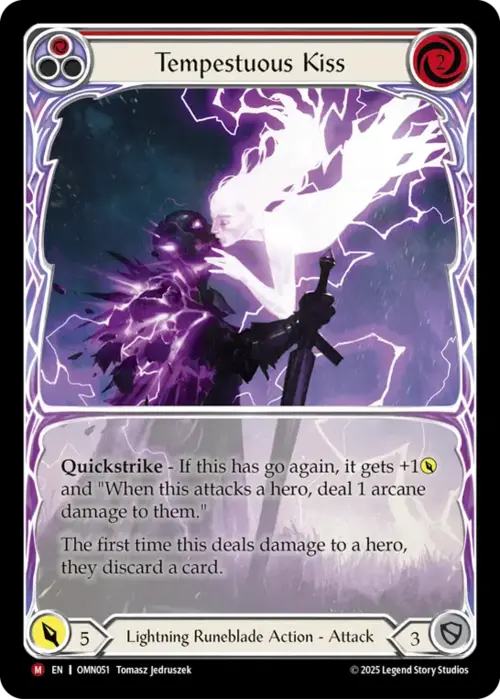 Tempestuous Kiss Card Front
