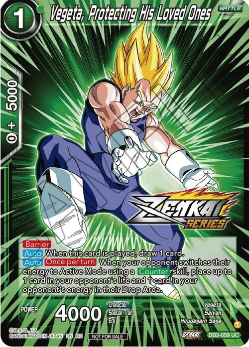 Vegeta, Protecting His Loved Ones Card Front