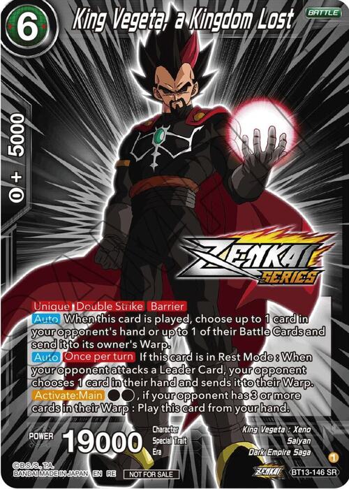 King Vegeta, a Kingdom Lost Card Front