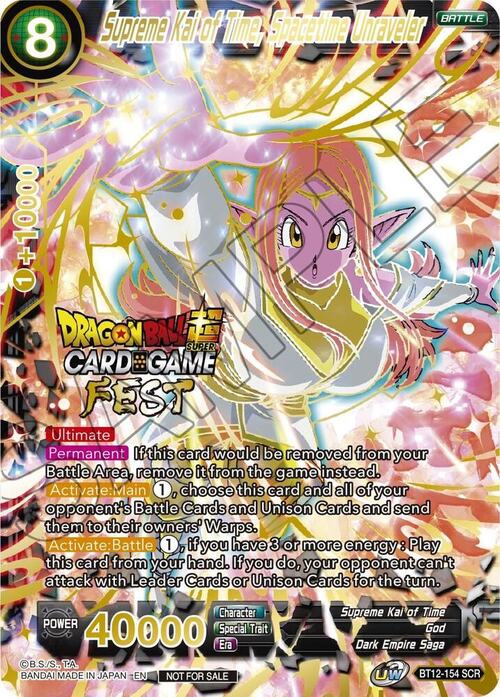 Supreme Kai of Time, Spacetime Unraveler Card Front