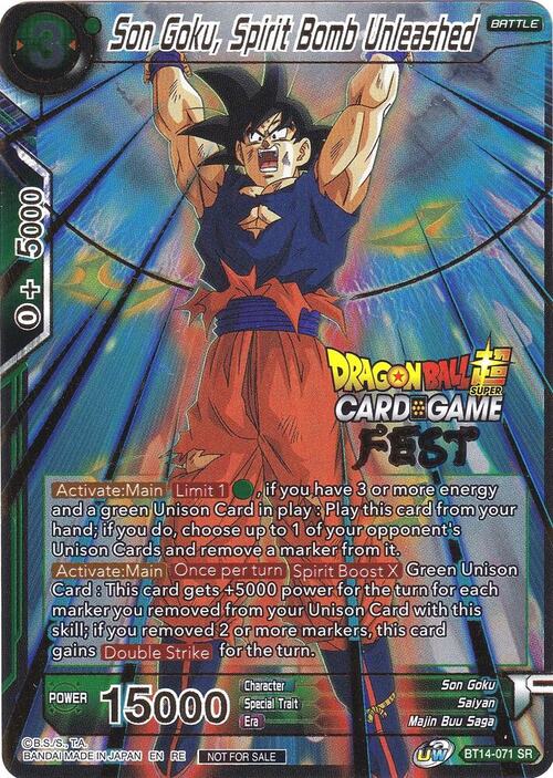 Son Goku, Spirit Bomb Unleashed Card Front