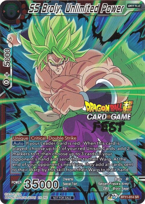 SS Broly, Unlimited Power Card Front