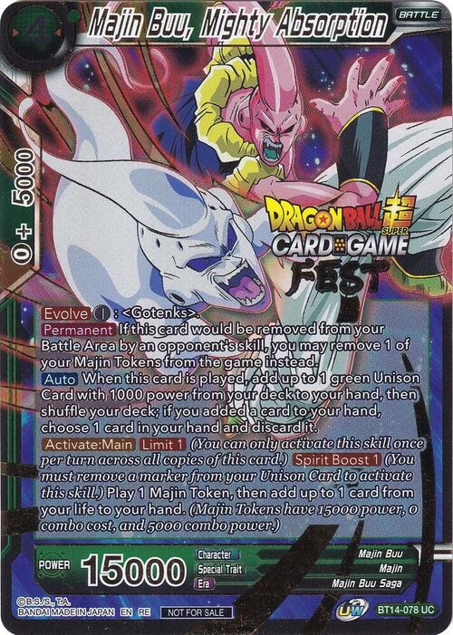 Majin Buu, Mighty Absorption Card Front