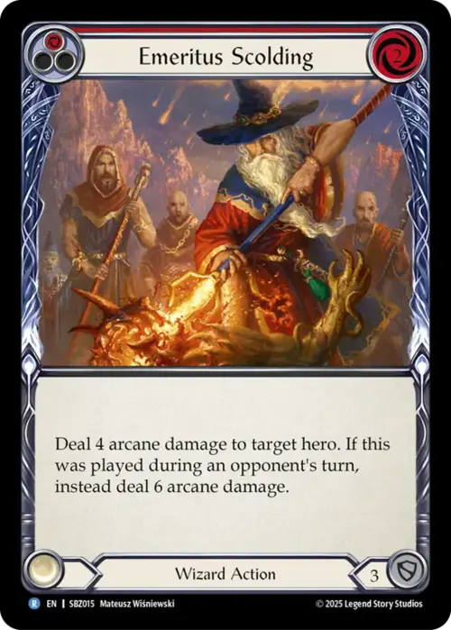 Emeritus Scolding (Red) Card Front