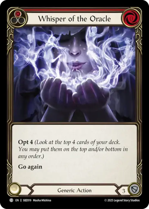Whisper of the Oracle (Red) Card Front