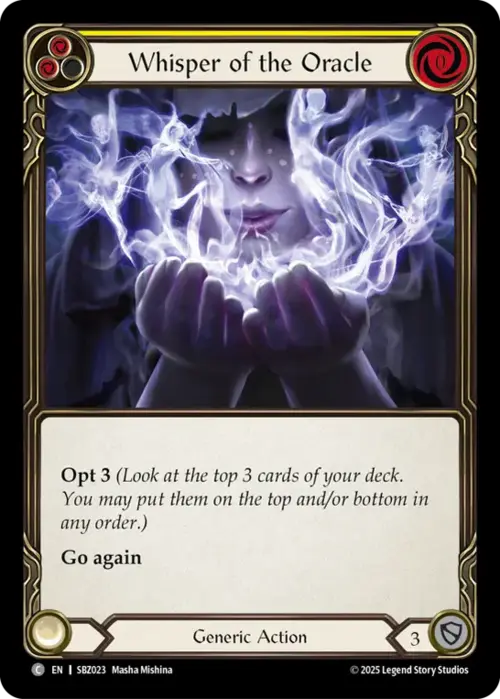 Whisper of the Oracle (Yellow) Card Front