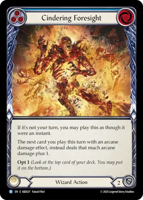 Cindering Foresight (Blue) Card Front